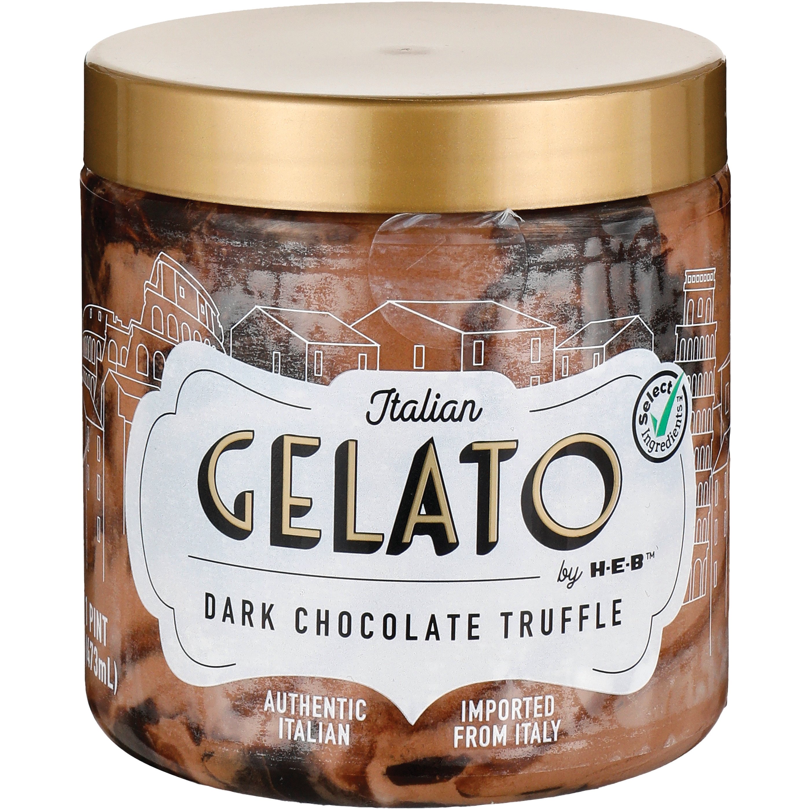 Italian Gelato by H-E-B Dark Chocolate Truffle Gelato, 1 pt