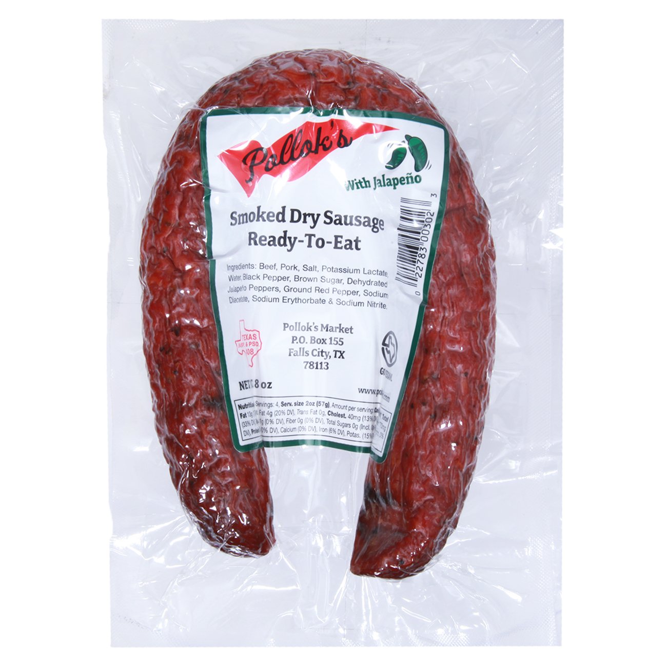 Pollok's Smoked Dry Jalapeno Sausage