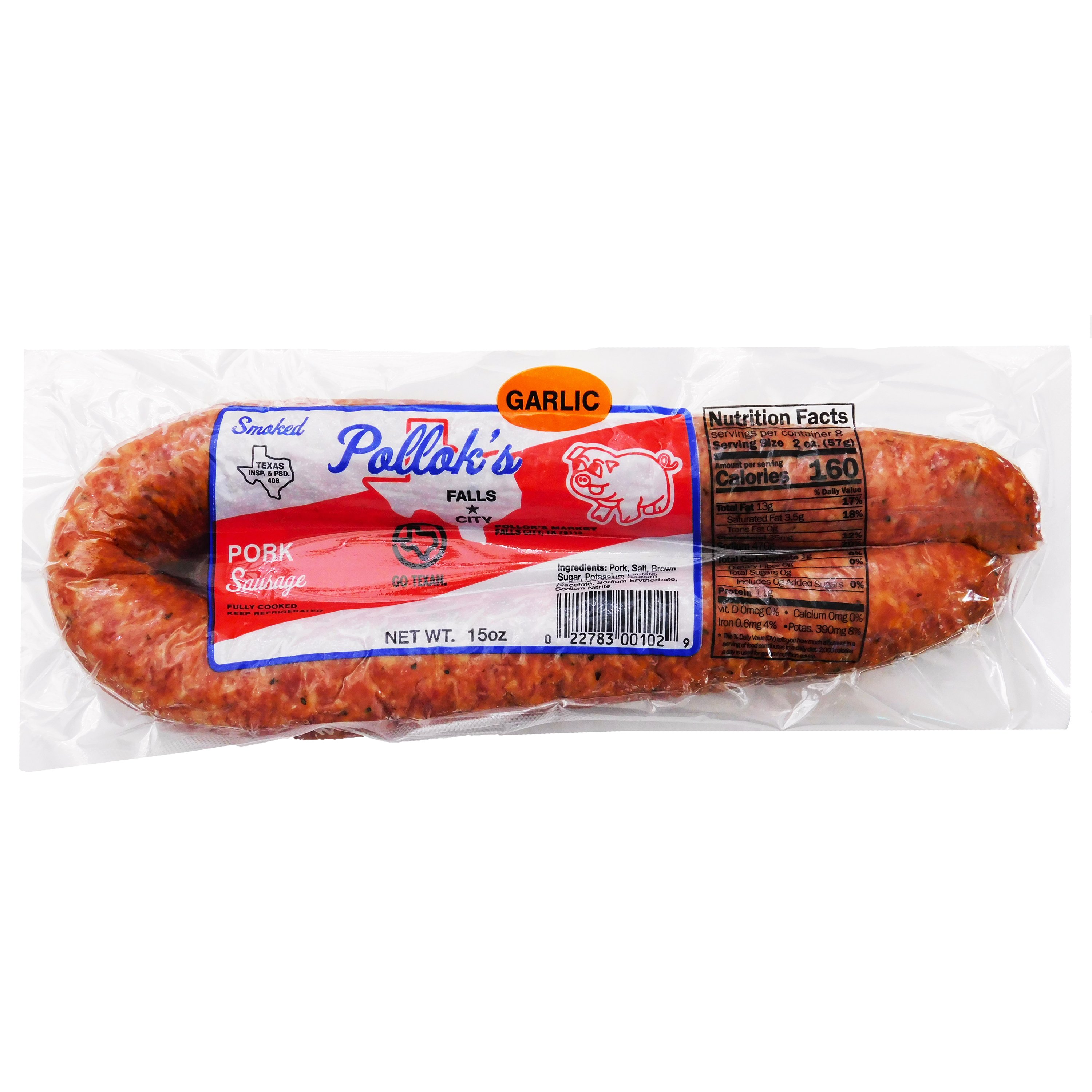 Pollok's Smoked Dry Sausage with Jalapeno