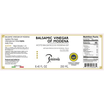 Peninsola White Balsamic Vinegar, 8.45 oz