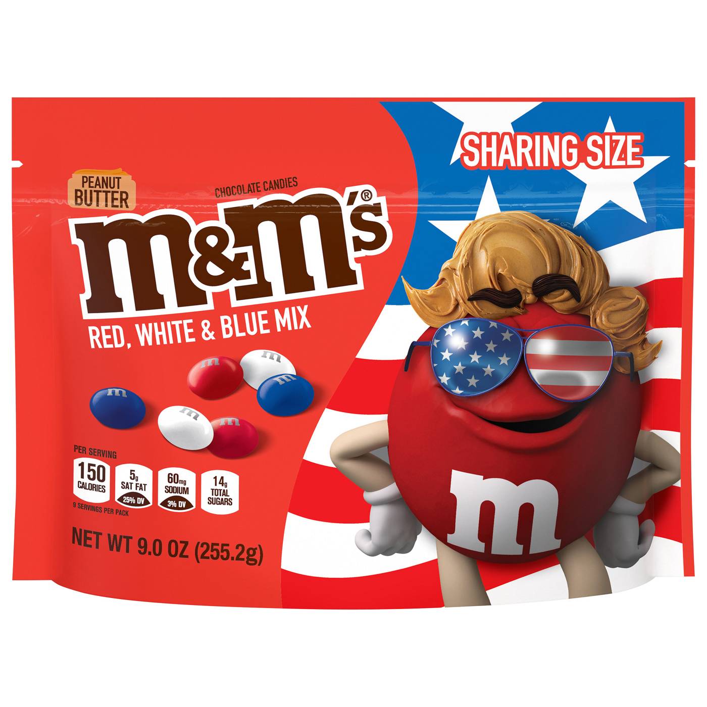 Personalized Patriotic Red White and Blue Milk Chocolate M&Ms 