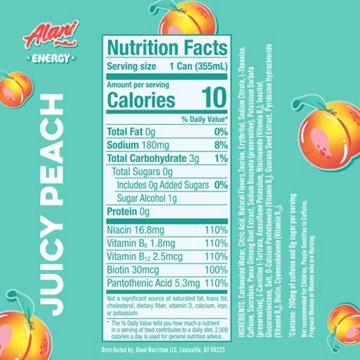 Alani Nu Zero Sugar Energy Drink - Juicy Peach