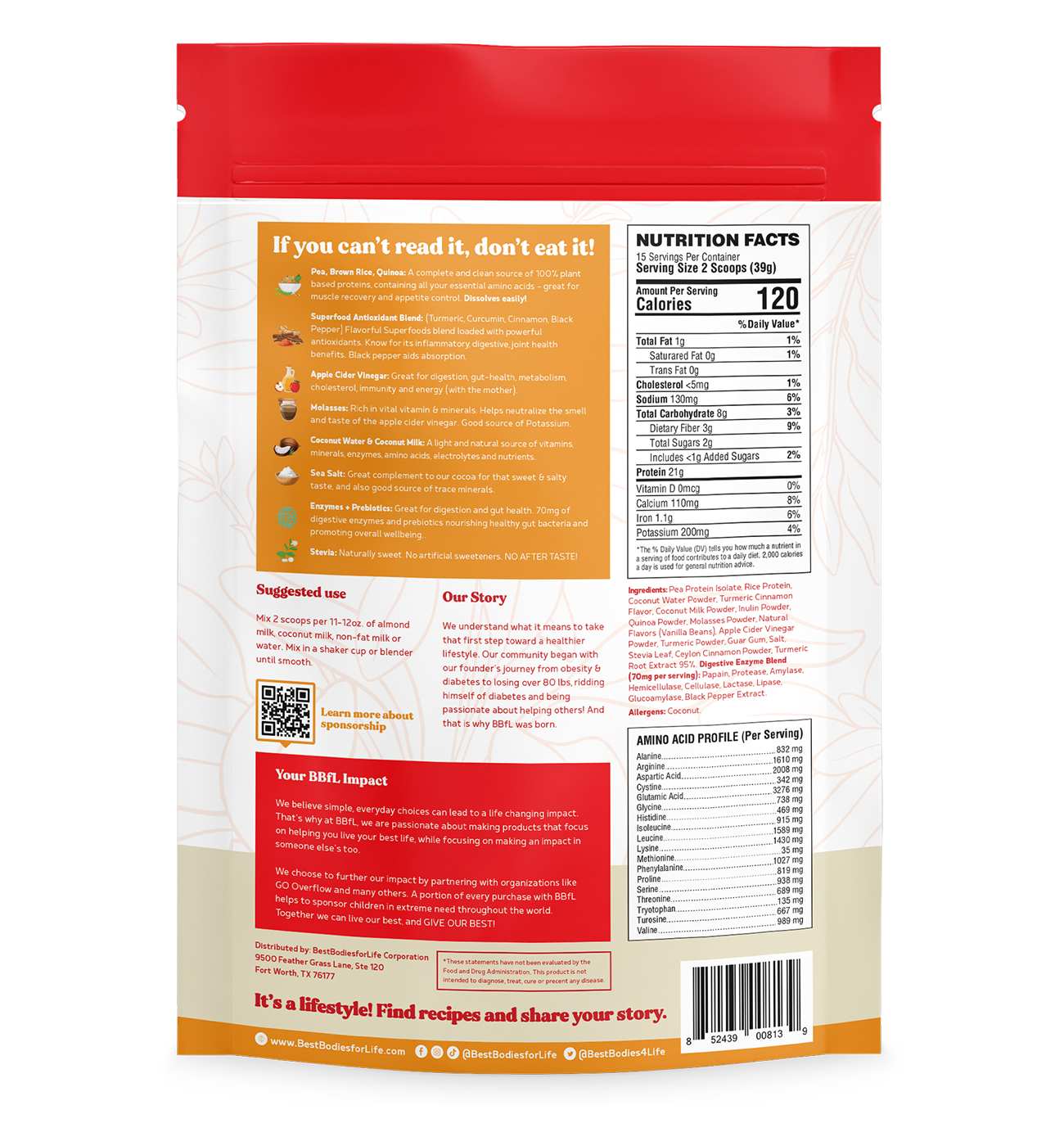 Best Bodies For Life 15g Protein & Meal Replacement Shake Packets -  Tumeric Curcumin Cream; image 2 of 2