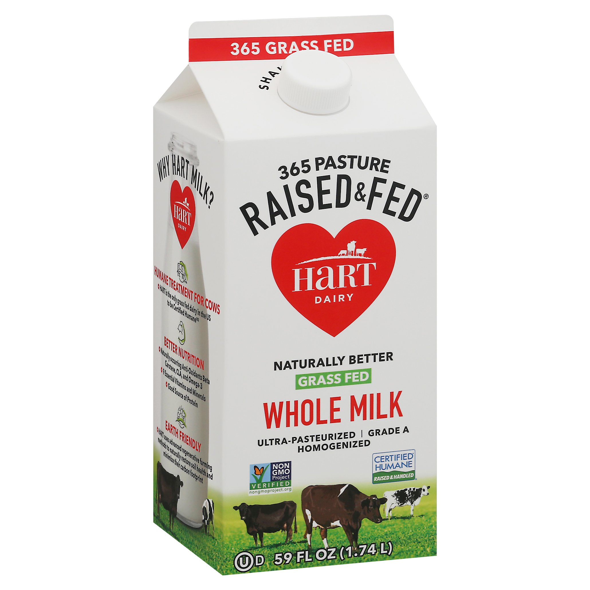 Hart Dairy Grass Fed Whole Milk Shop Milk at HEB