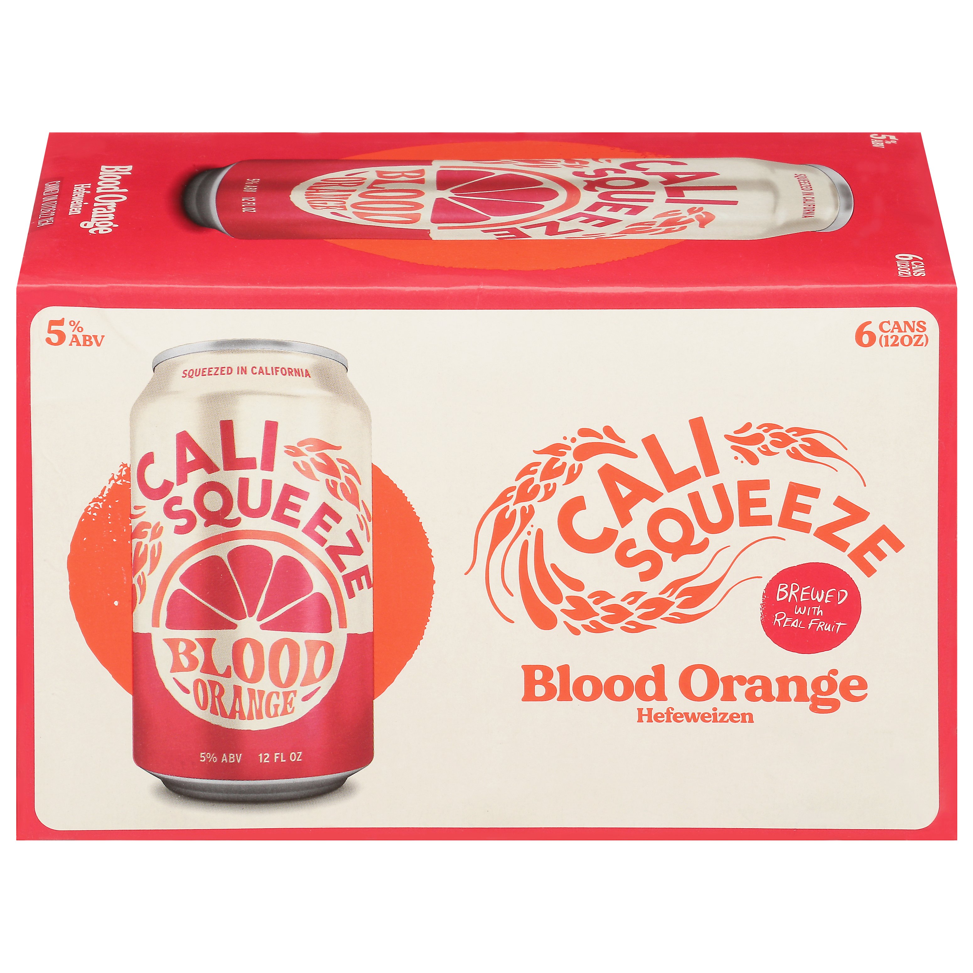 Firestone Walker Cali Squeeze Blood Orange Hefeweizen Beer 6 Pk Cans