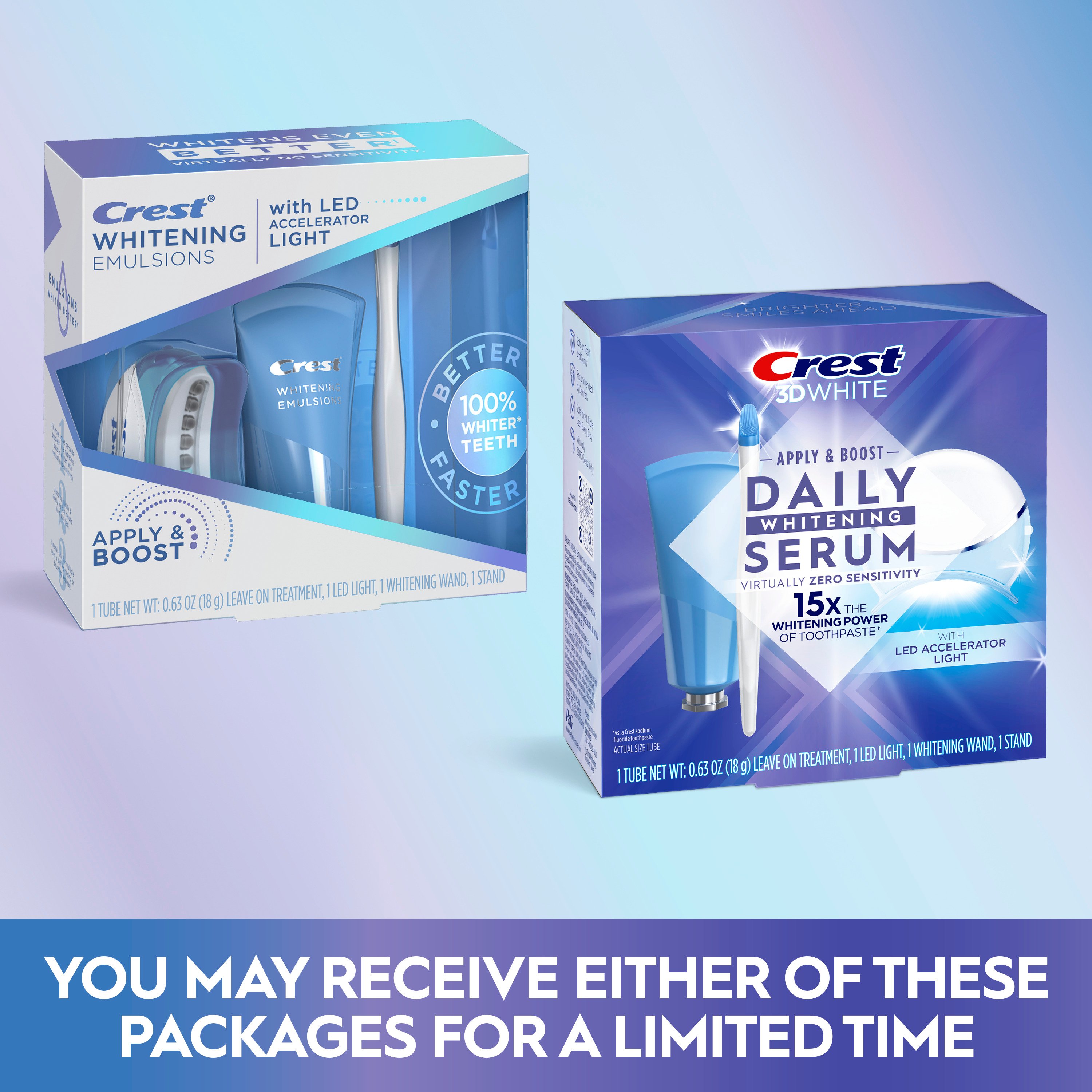Crest Whitening Emulsions with LED Accelerator Light Kit
