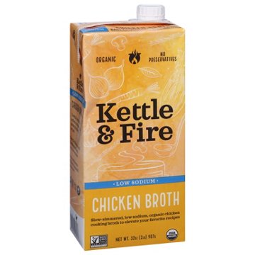 Kettle & Fire Low Sodium Organic Chicken Broth, 32 oz