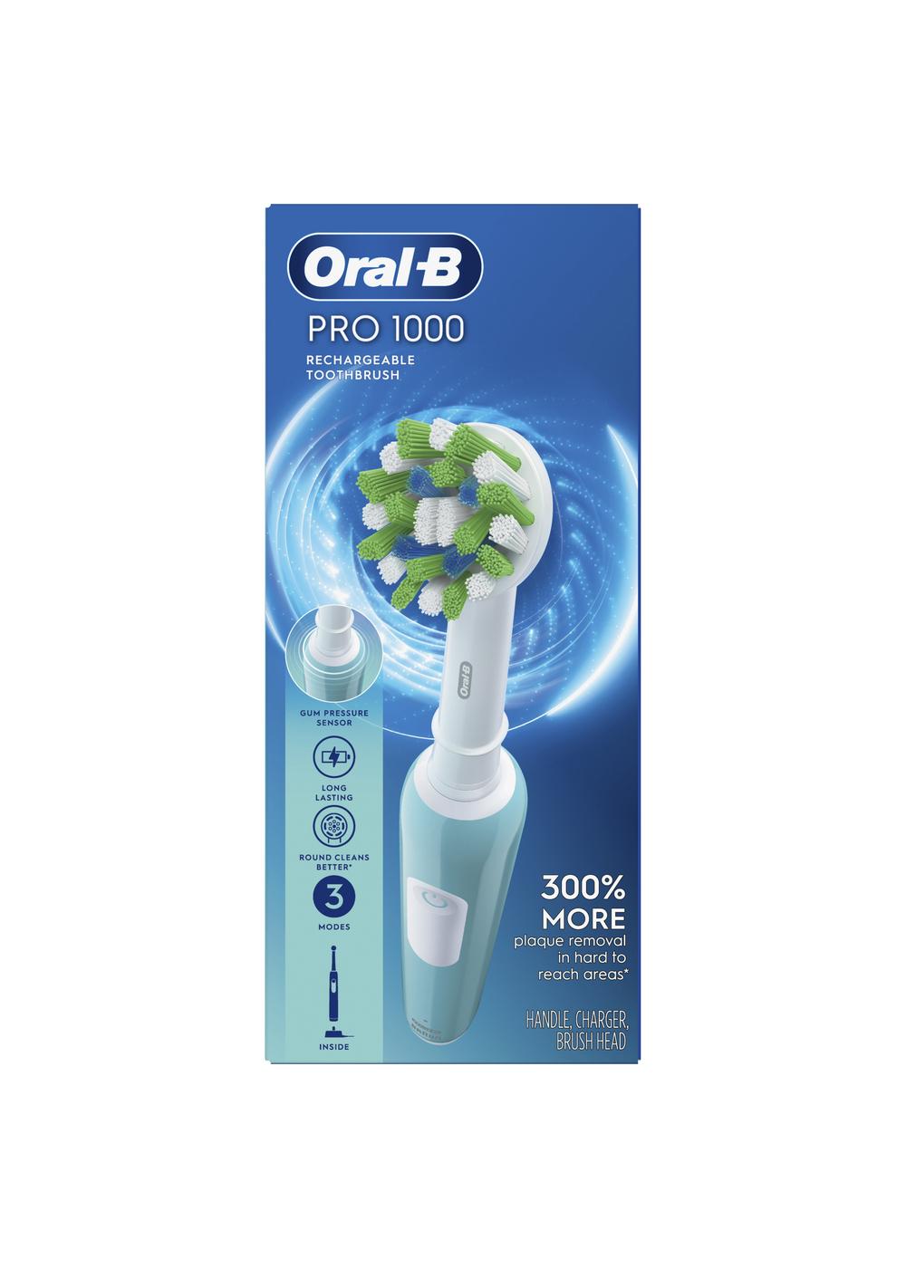 Oral-B Pro 1000 Rechargeable Toothbrush Teal; image 1 of 2