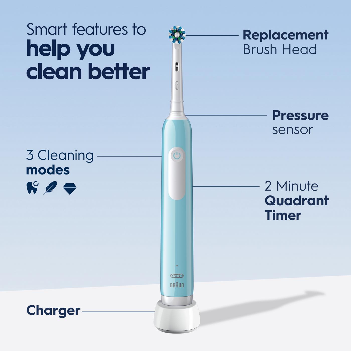 Oral-B Pro 1000 Rechargeable Toothbrush Teal; image 3 of 9