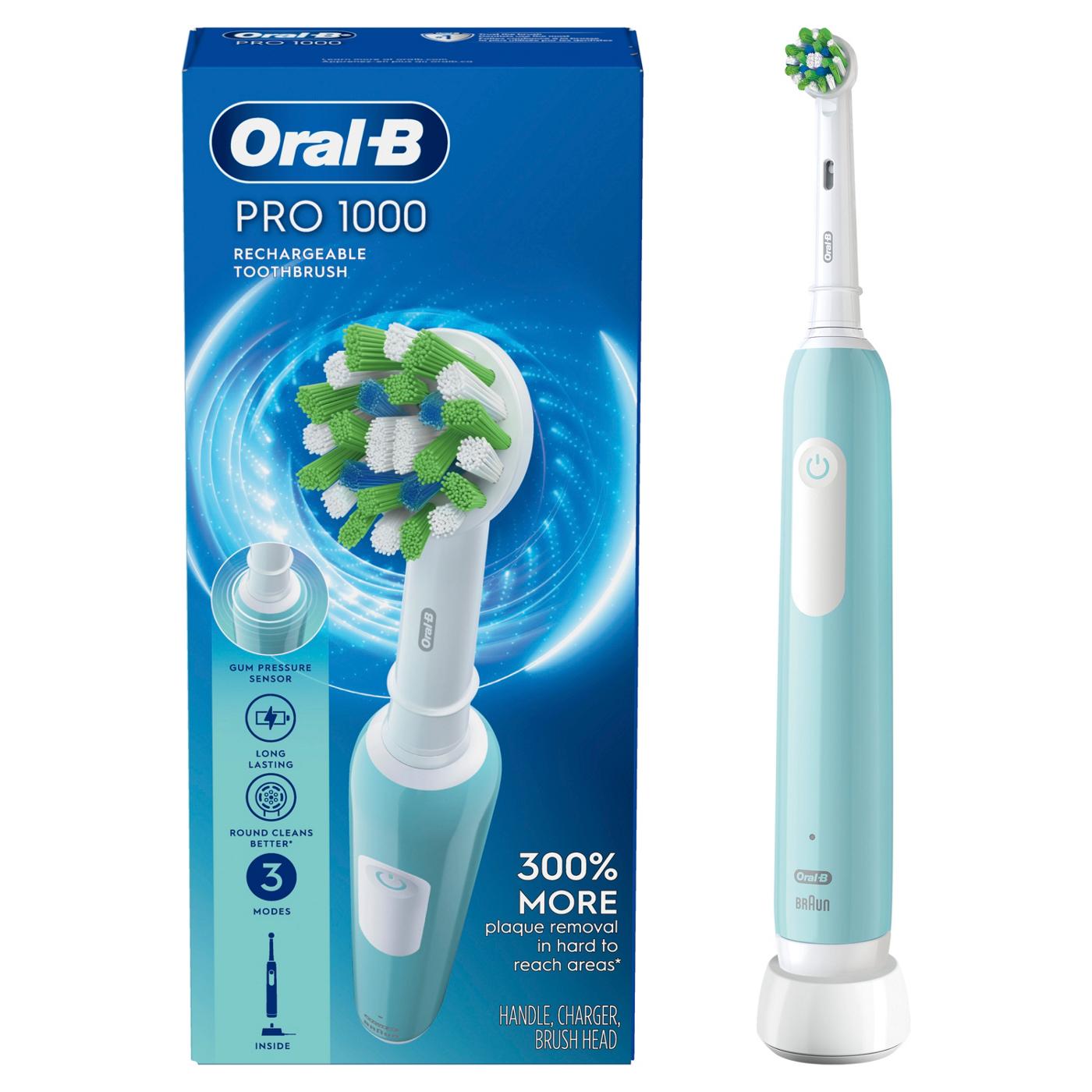 Oral-B Pro 1000 Rechargeable Toothbrush Teal; image 8 of 9