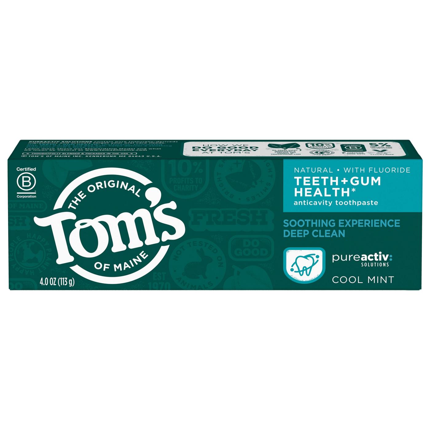 Tom's of Maine Teeth + Gum Health Anticavity Toothpaste Cool Mint ...