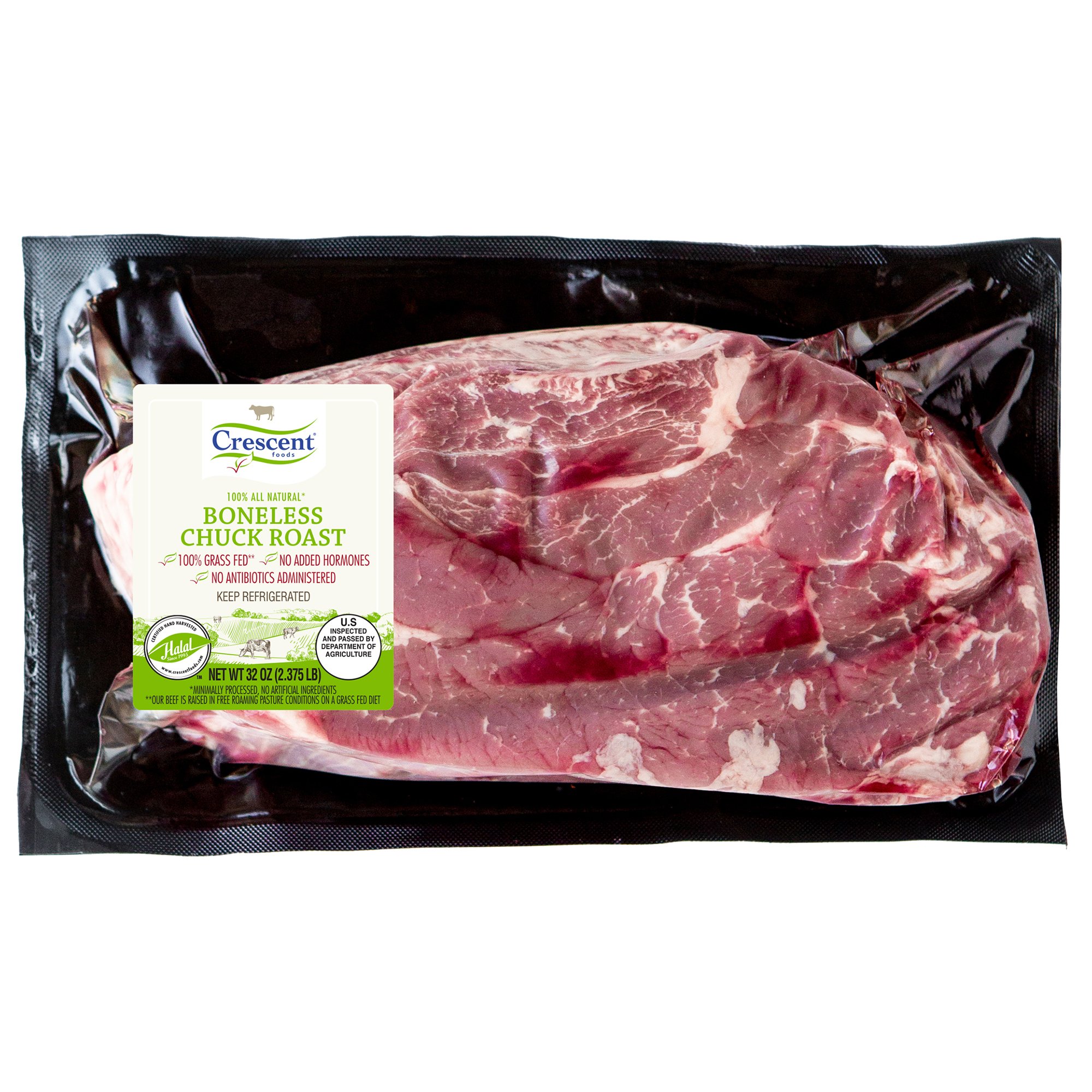 Crescent Foods Grass Fed Halal Beef Chuck Roast Boneless Shop Beef