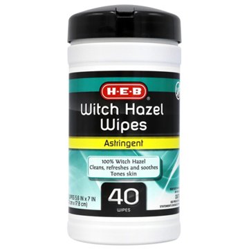 H-E-B Witch Hazel Astringent Wipes, 40 ct