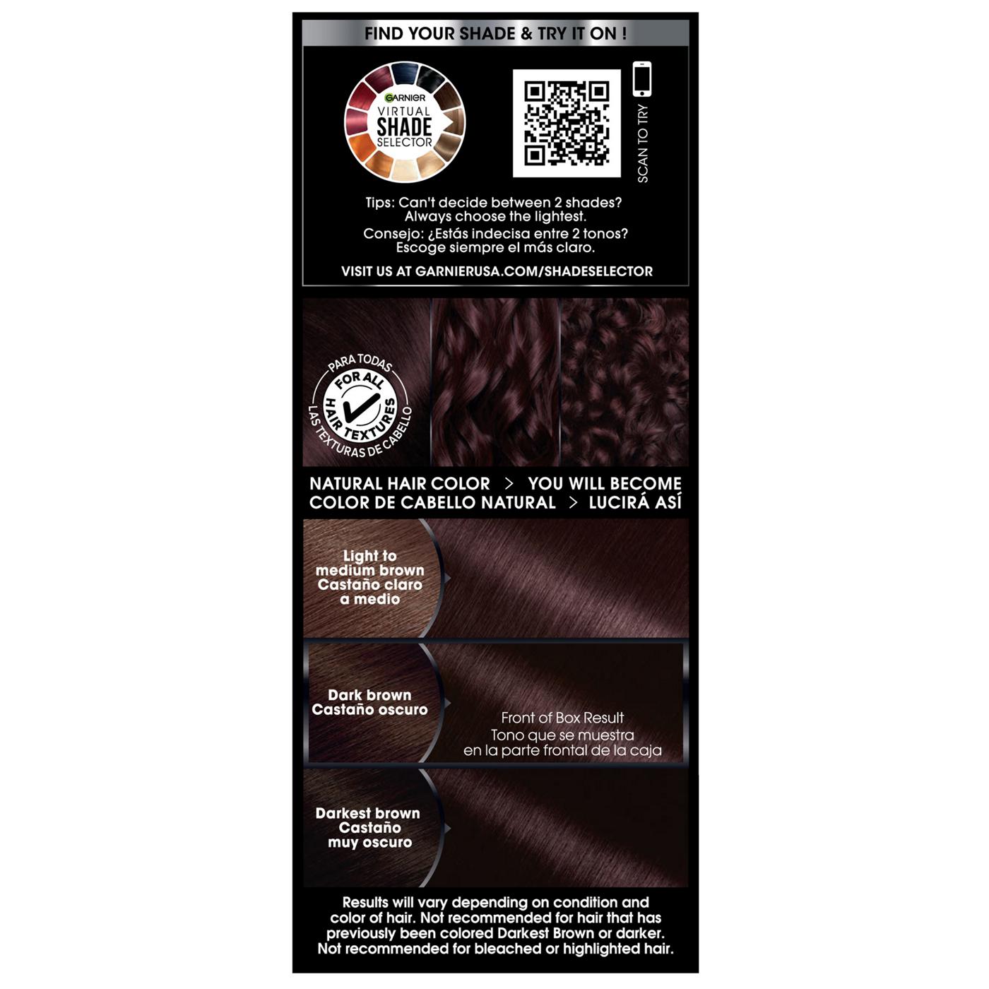 Garnier Olia Oil Powered Ammonia Free Permanent Hair Color 4.12 Dark Iridescent Brown; image 12 of 19