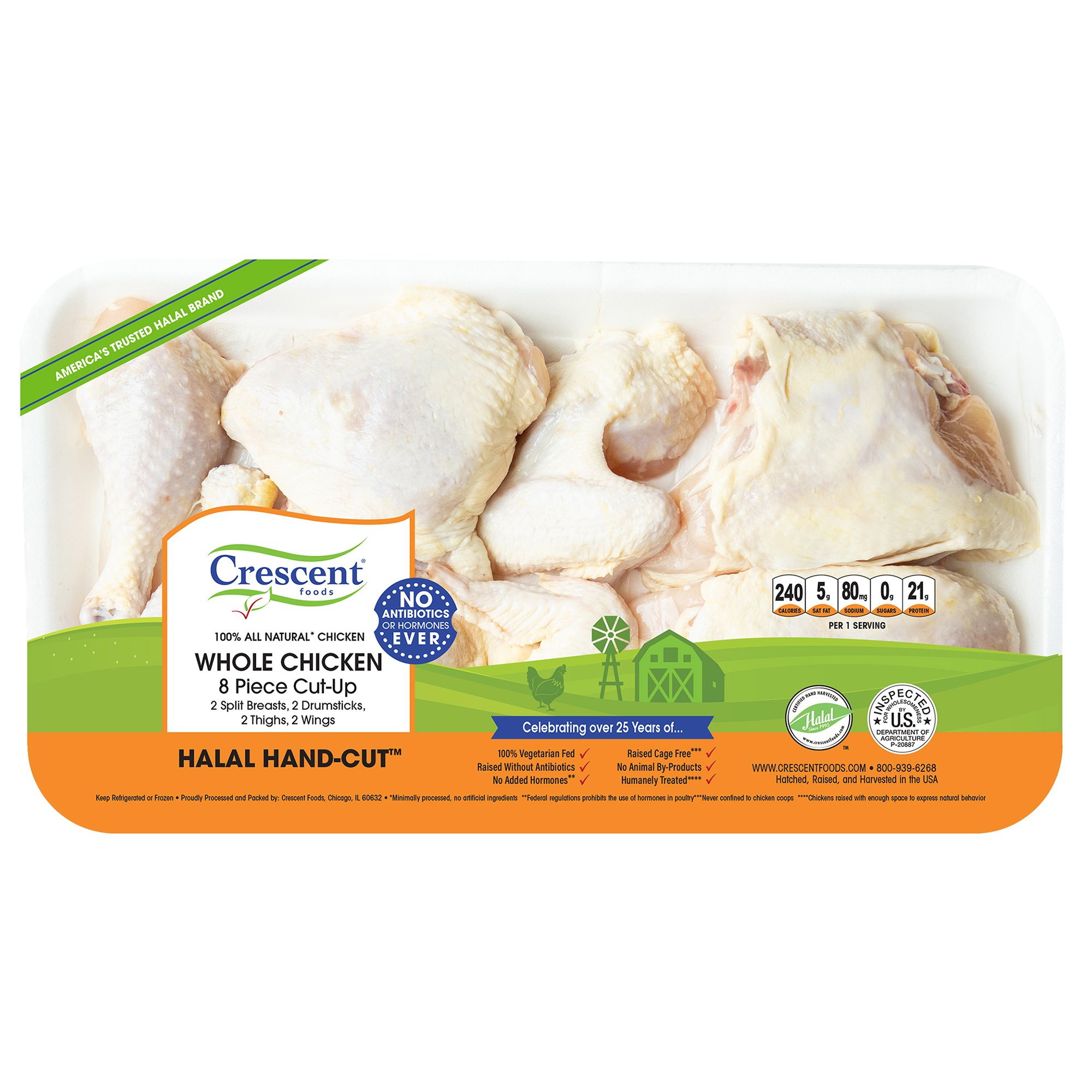 Crescent Foods Halal Whole Chicken 8pc CutUp Shop Chicken at HEB