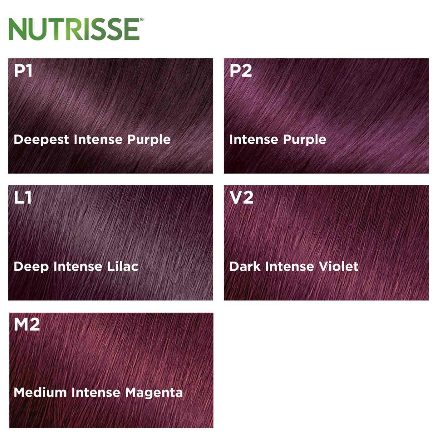 Garnier Nutrisse Ultra Color Nourishing Bold Permanent Hair Color Creme P2 Intense Purple; image 11 of 14