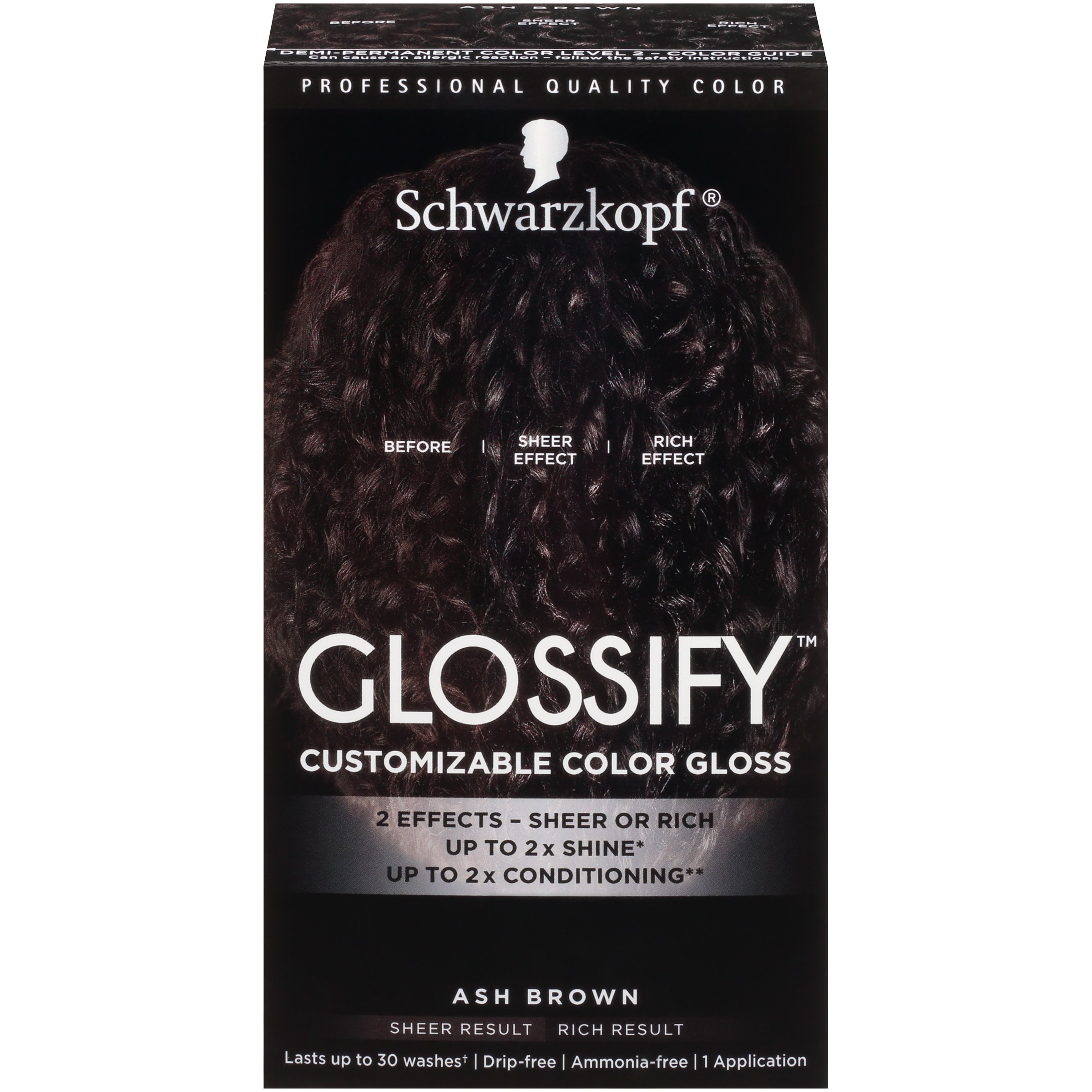 Schwarzkopf Glossify Ash Brown Hair Gloss Kit - Shop Hair color at H-E-B