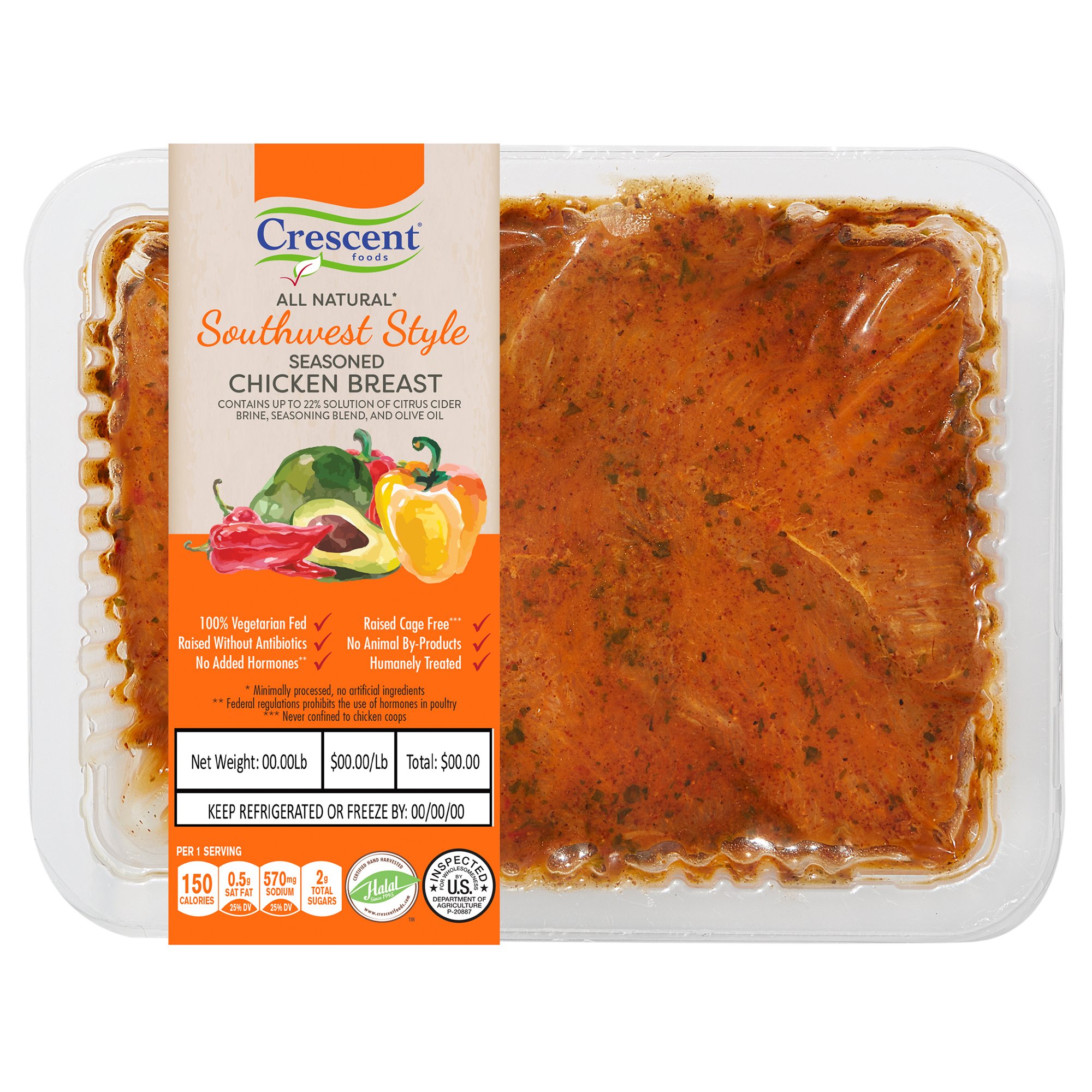 Crescent Foods Halal Seasoned Chicken Breast Southwest Style Shop
