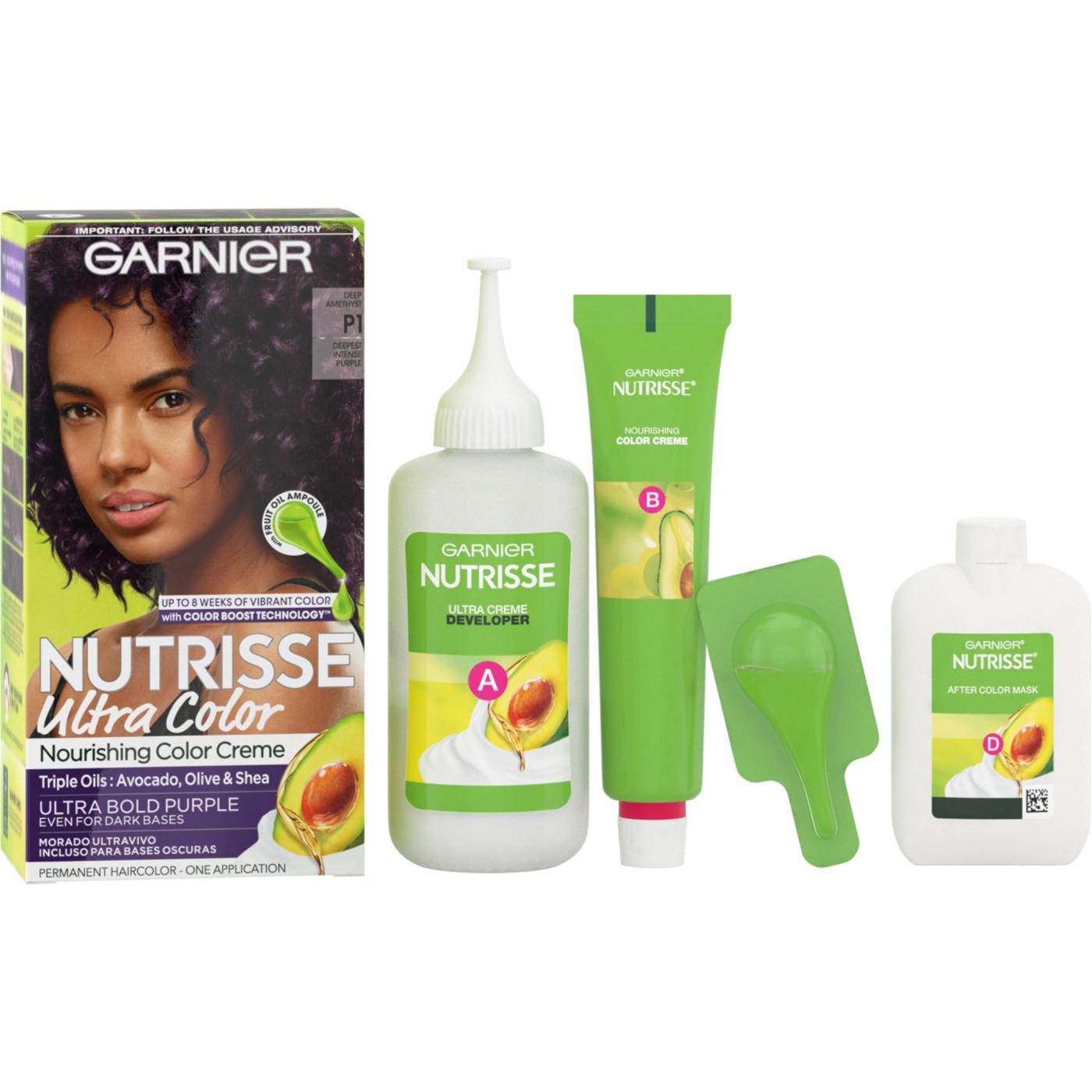 Garnier Nutrisse Ultra Color Nourishing Permanent Hair Color Creme P1 Deepest Intense Purple; image 10 of 16