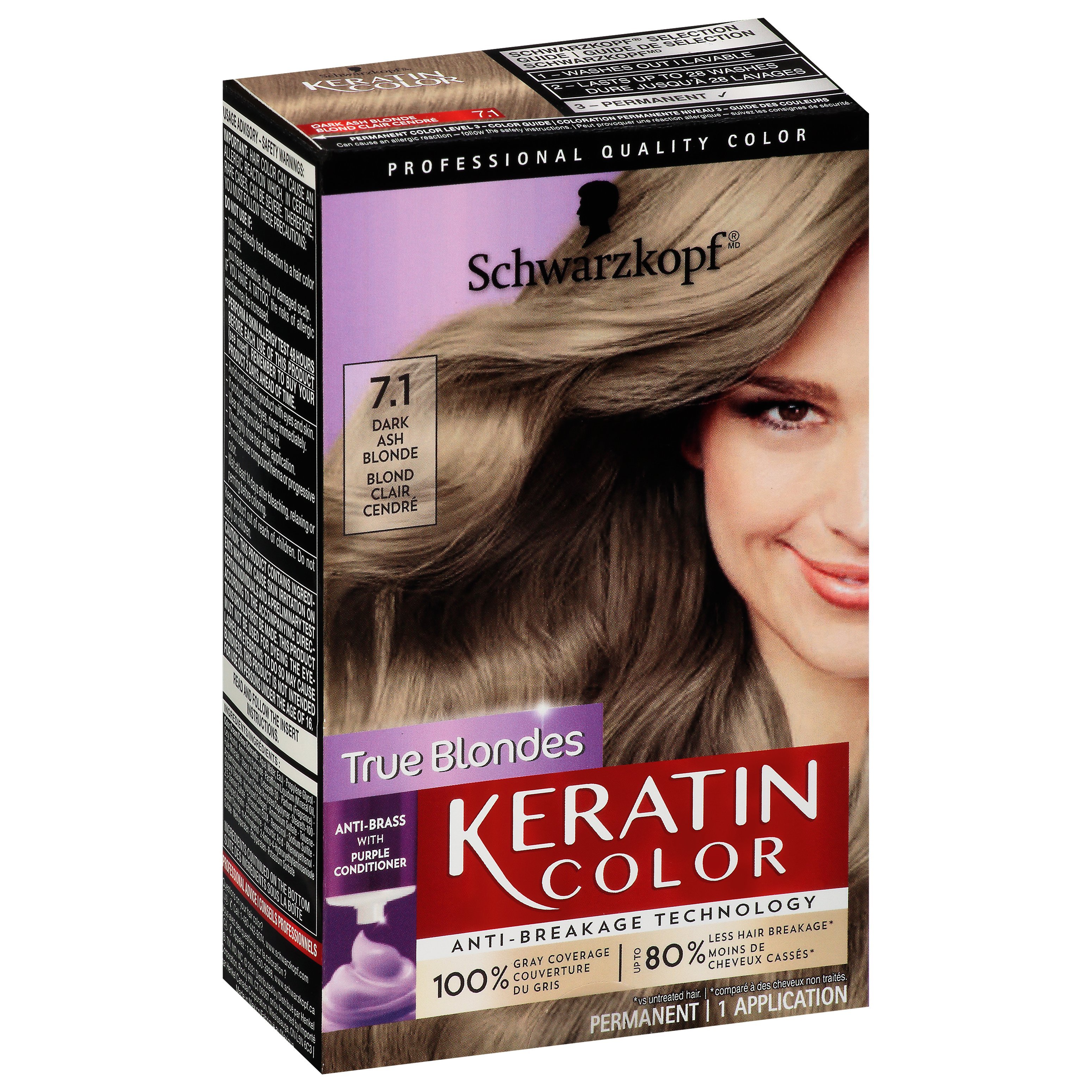 Schwarzkopf True Blondes Keratin Color  Dark Ash Blonde Hair Color -  Shop Hair Care at H-E-B