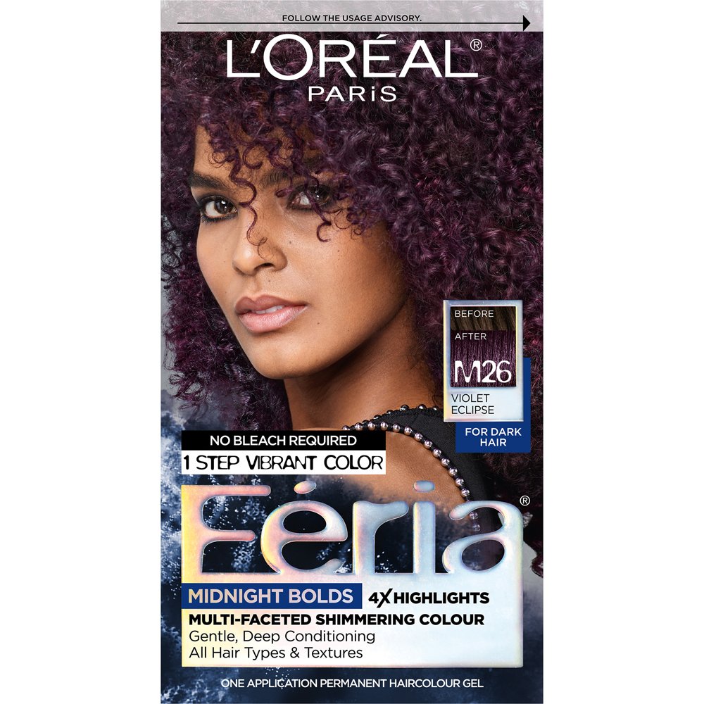 L'Oréal Paris Feria Midnight Bolds Multi-Faceted Permanent Hair Color  Violet Eclipse - Shop Hair Care at H-E-B