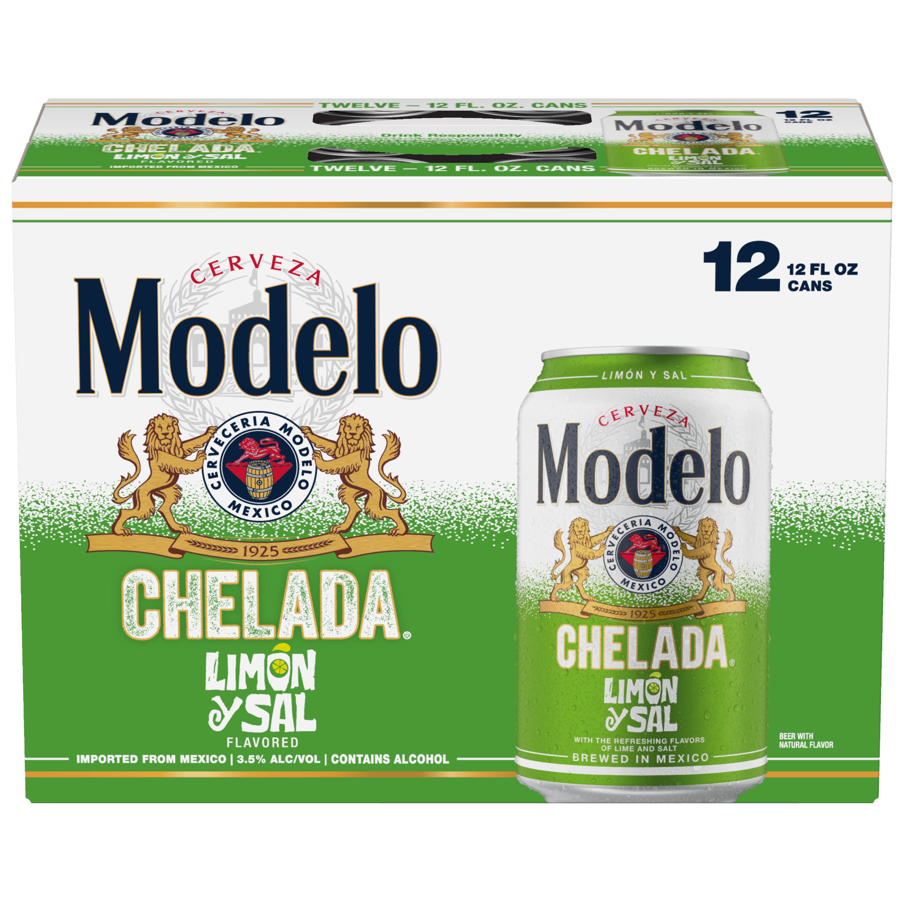Modelo Chelada Limón y Sal Mexican Import Flavored Beer, 12 pk, 12 oz
