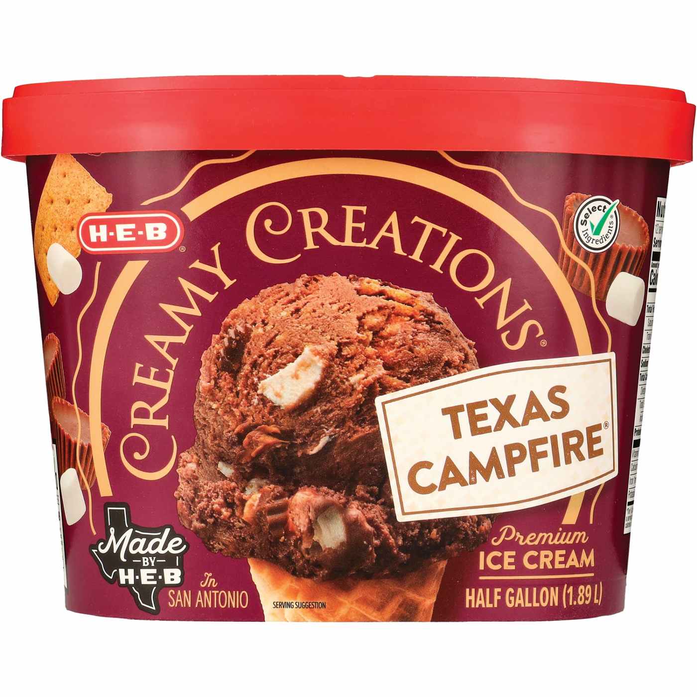 HEB Creamy Creations Texas Campfire Ice Cream Shop Ice cream at HEB