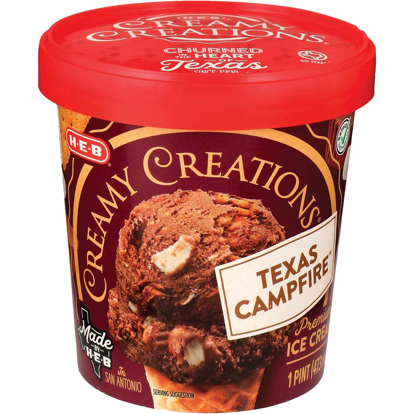 H-E-B Creamy Creations Texas Campfire Ice Cream; image 1 of 2
