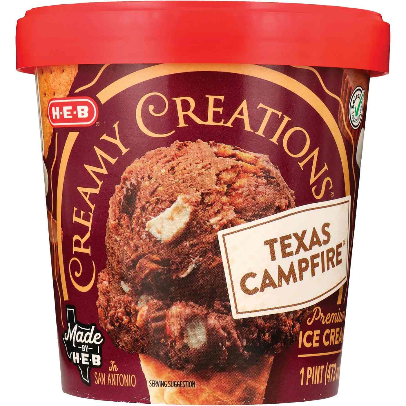 H-E-B Creamy Creations Texas Campfire Ice Cream; image 2 of 2