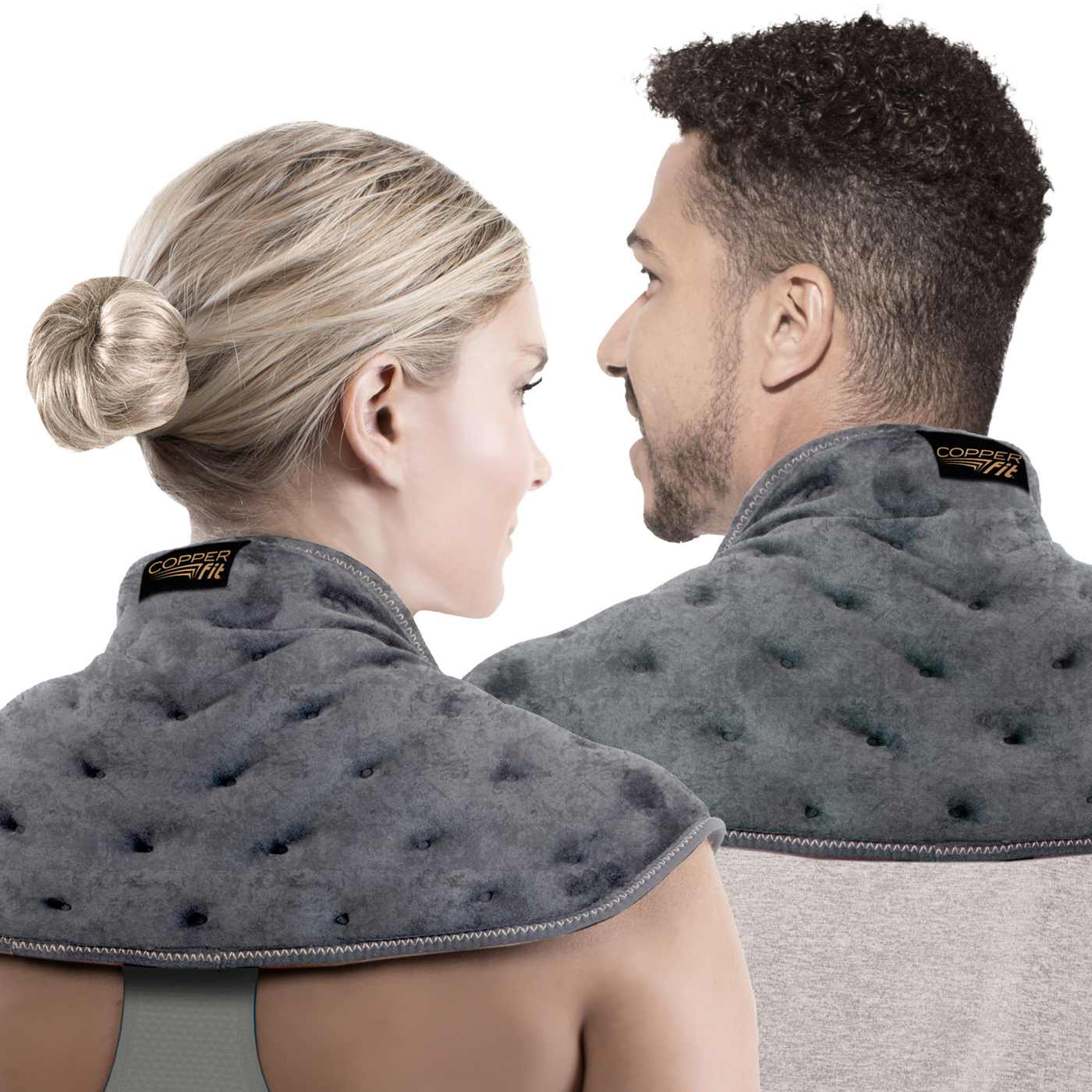 Copper Fit Rapid Relief + Neck & Shoulder Weighted Therapeutic Wrap; image 4 of 5