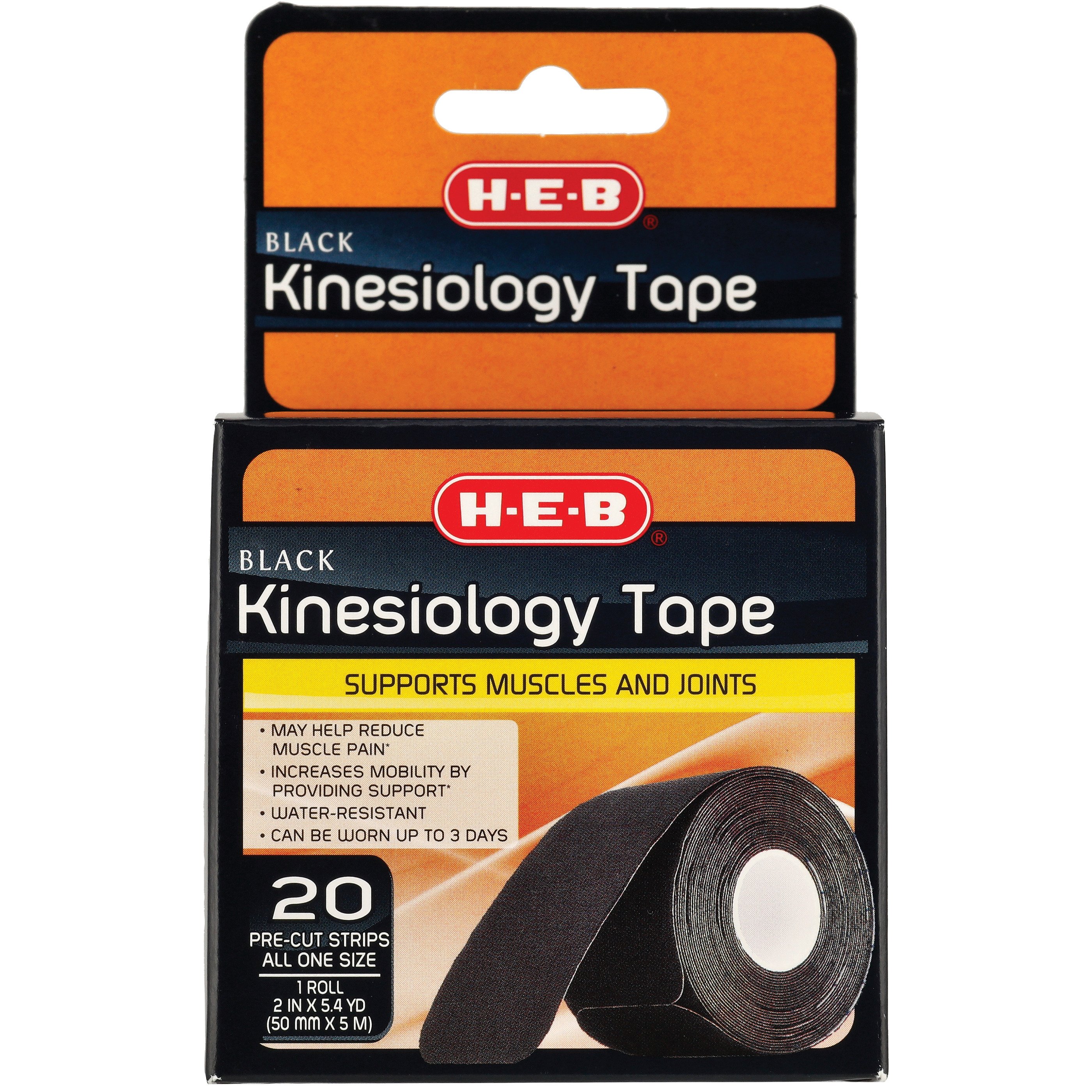 HEB Kinesiology Tape Black Shop Sleeves & braces at HEB