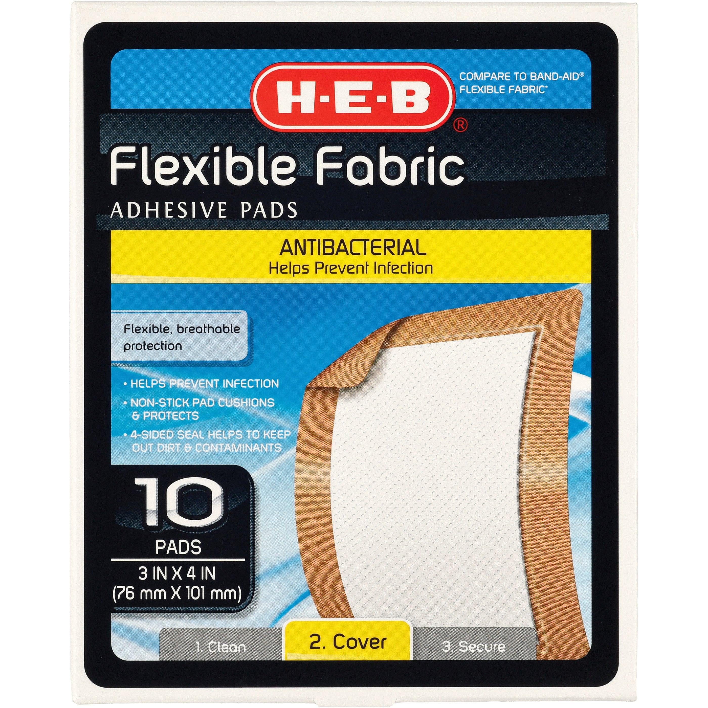 HEB Flexible Fabric Antibacterial Pads Shop Bandages & Gauze at HEB