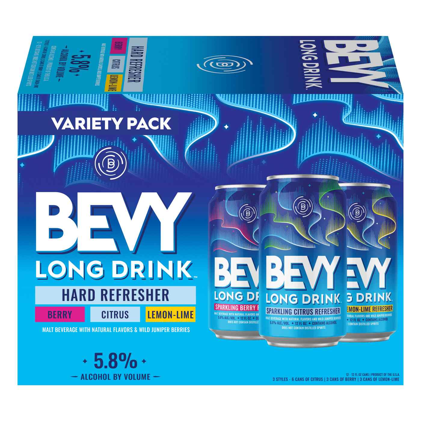 Bevy Long Drink Hard Refresher Malt Beverage Variety Pack 12 oz Cans; image 2 of 3