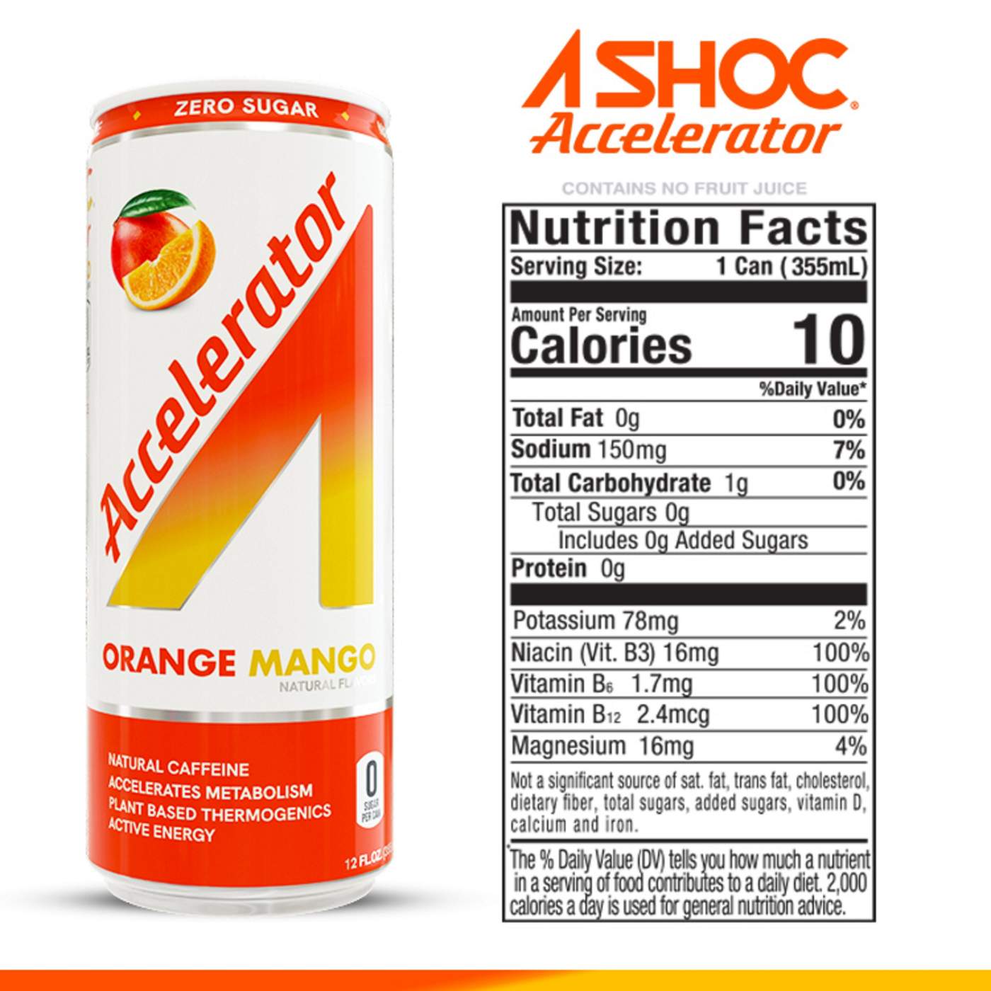 Accelerator Zero Sugar Energy Drink - Orange Mango; image 2 of 6
