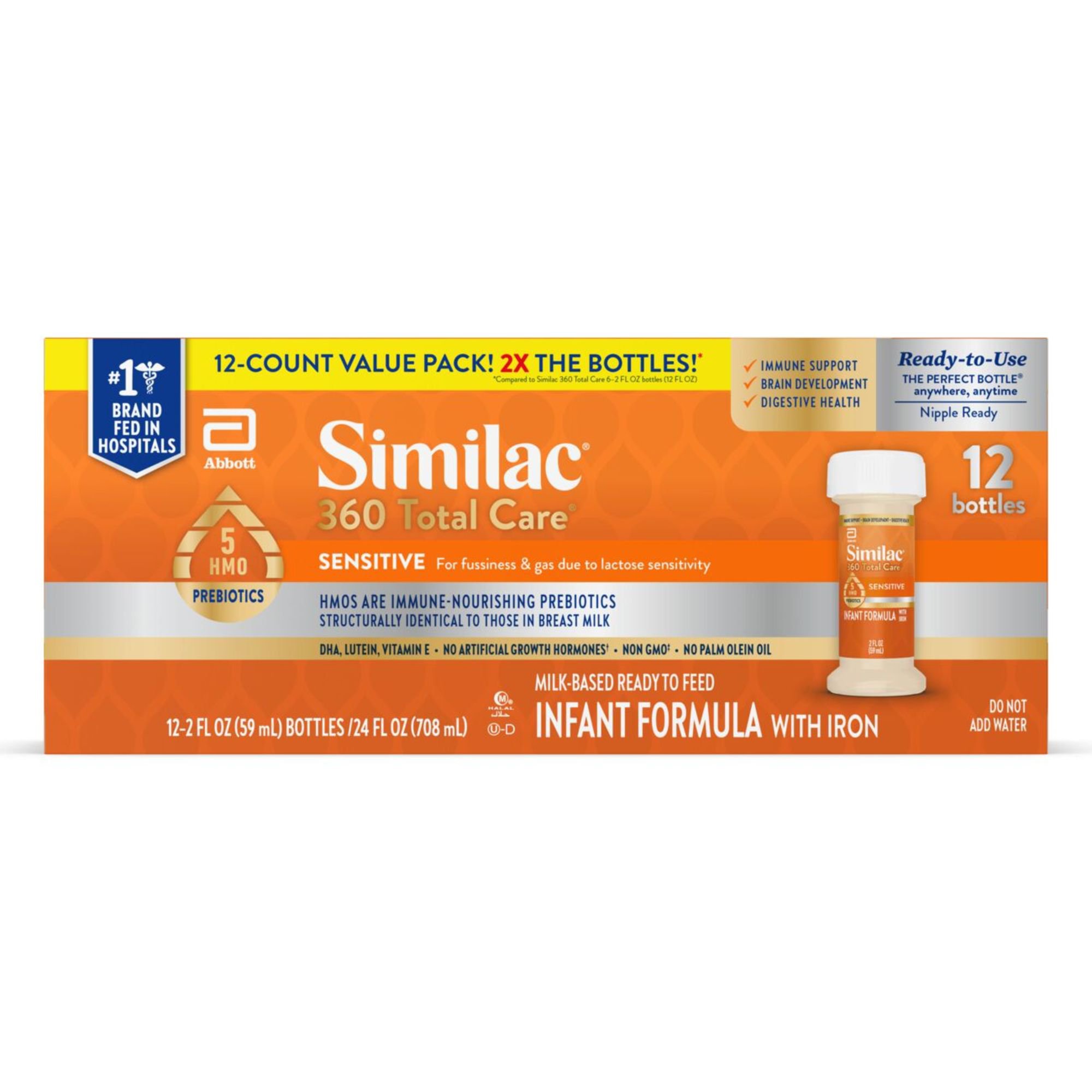Similac Sensitive 360 Total Care Ready to Feed Infant Formula, 2 oz ...