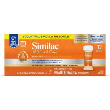 Similac Sensitive 360 Total Care Ready to Feed Infant Formula, 2 oz Bottles, 12 ct