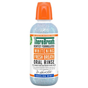 TheraBreath Whitening Fresh Breath Oral Rinse - Dazzling Mint, 16 oz
