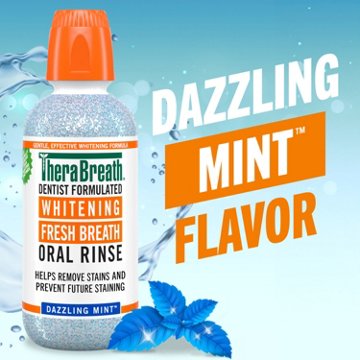 TheraBreath Whitening Fresh Breath Oral Rinse - Dazzling Mint, 16 oz