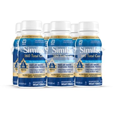 Similac 360 Total Care Ready-to-Feed Infant Formula with 5 HMO Prebiotics Bottles, 8 oz, 6 pk