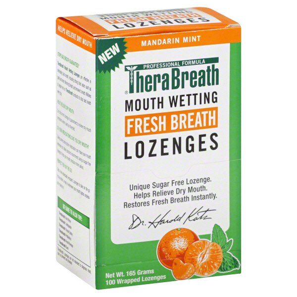TheraBreath Mouth Wetting Fresh Breath Lozenges Mandarin Mint Shop Oral Hygiene at HEB