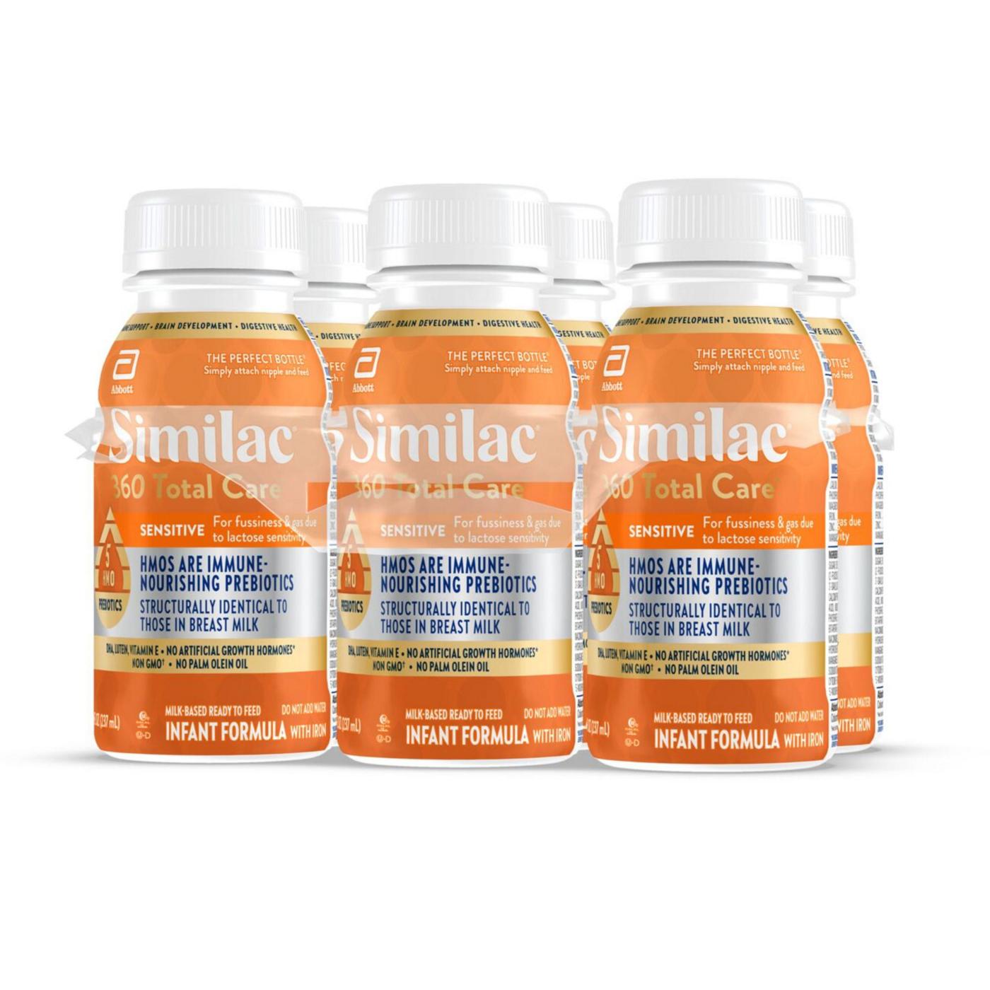 Similac 360 Total Care Sensitive Ready-to-Feed Infant Formula with 5 HMO Prebiotics, 8 oz; image 8 of 17