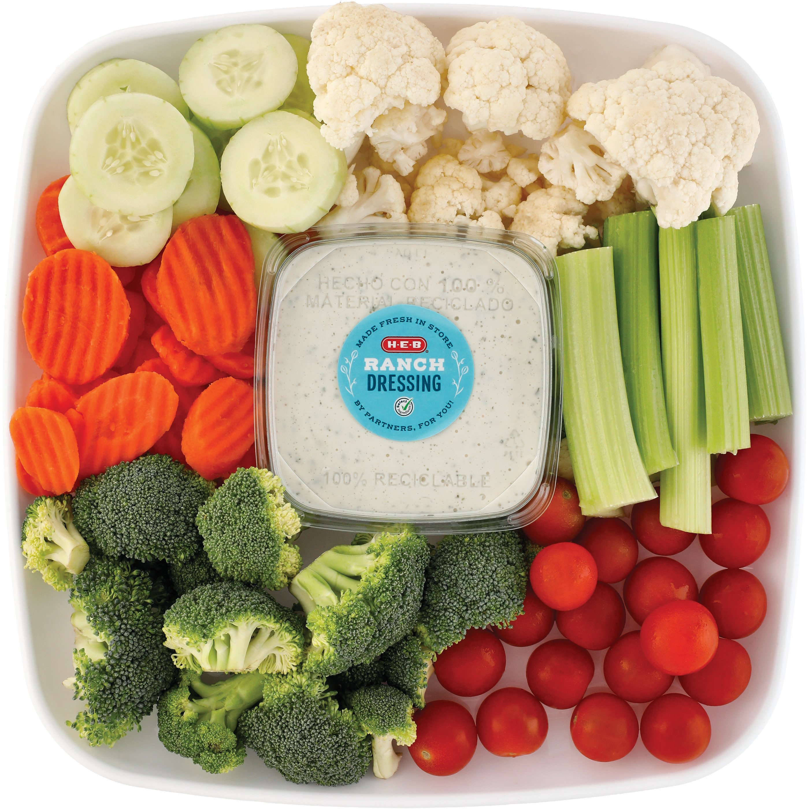 H-E-B Large Veggie Party Tray With Ranch Dressing - Greatest Hits ...