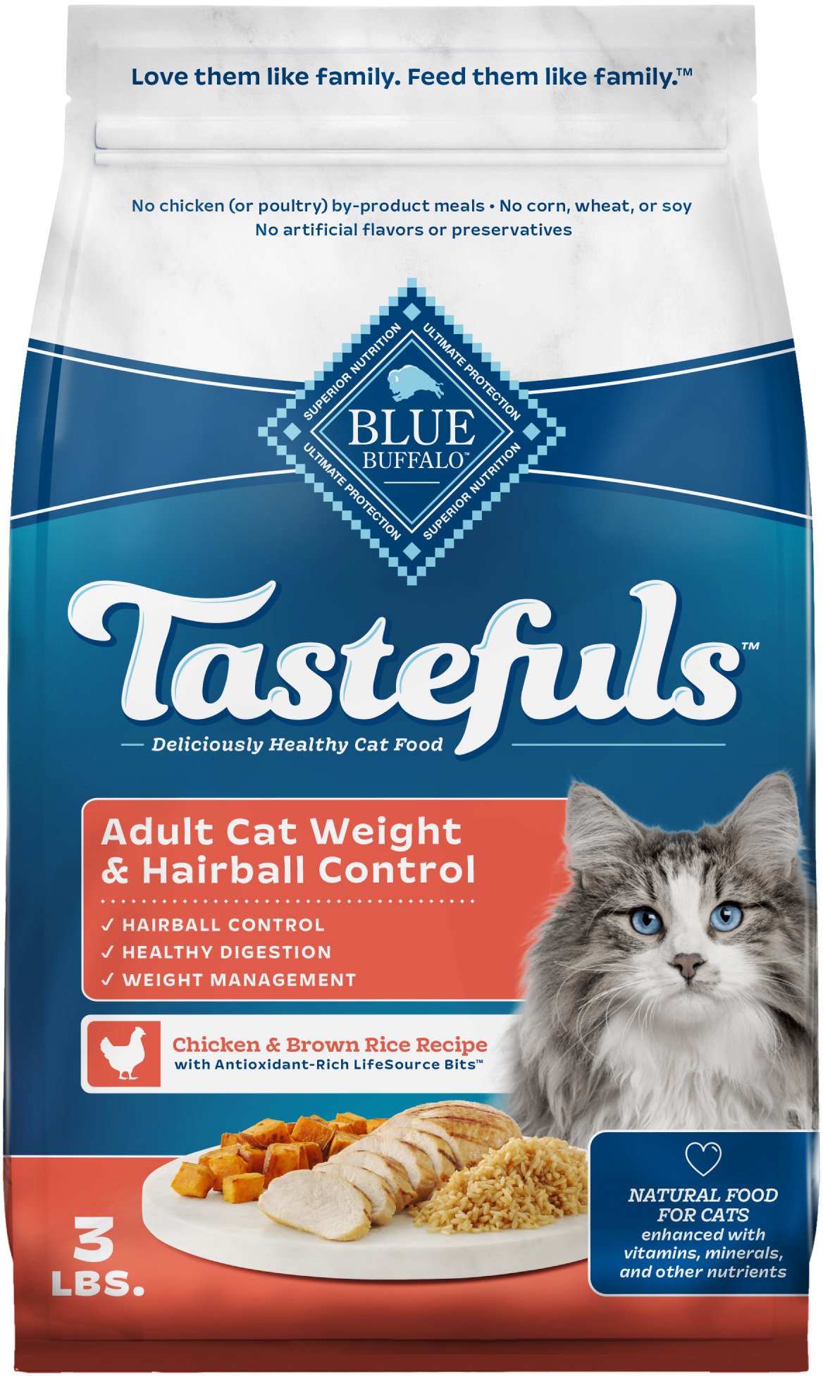 Blue Buffalo Tastefuls Weight & Hairball Dry Cat Food - Chicken - Shop Food  at H-E-B