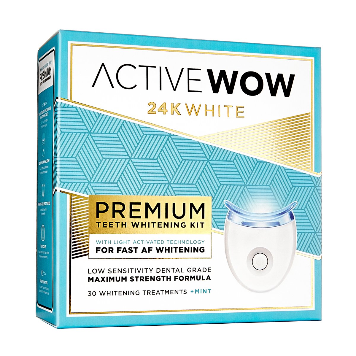 Active Wow 24K White Premium Teeth Whitening Kit Mint Shop Whiteners