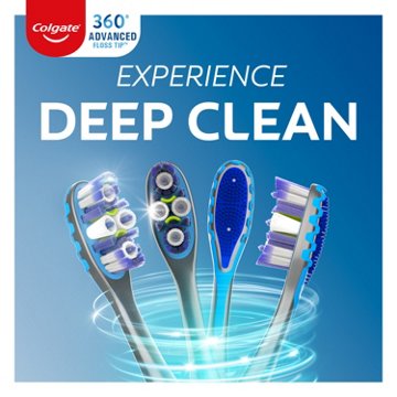 Colgate 360° Advanced Floss-Tip Bristles Toothbrush, Medium