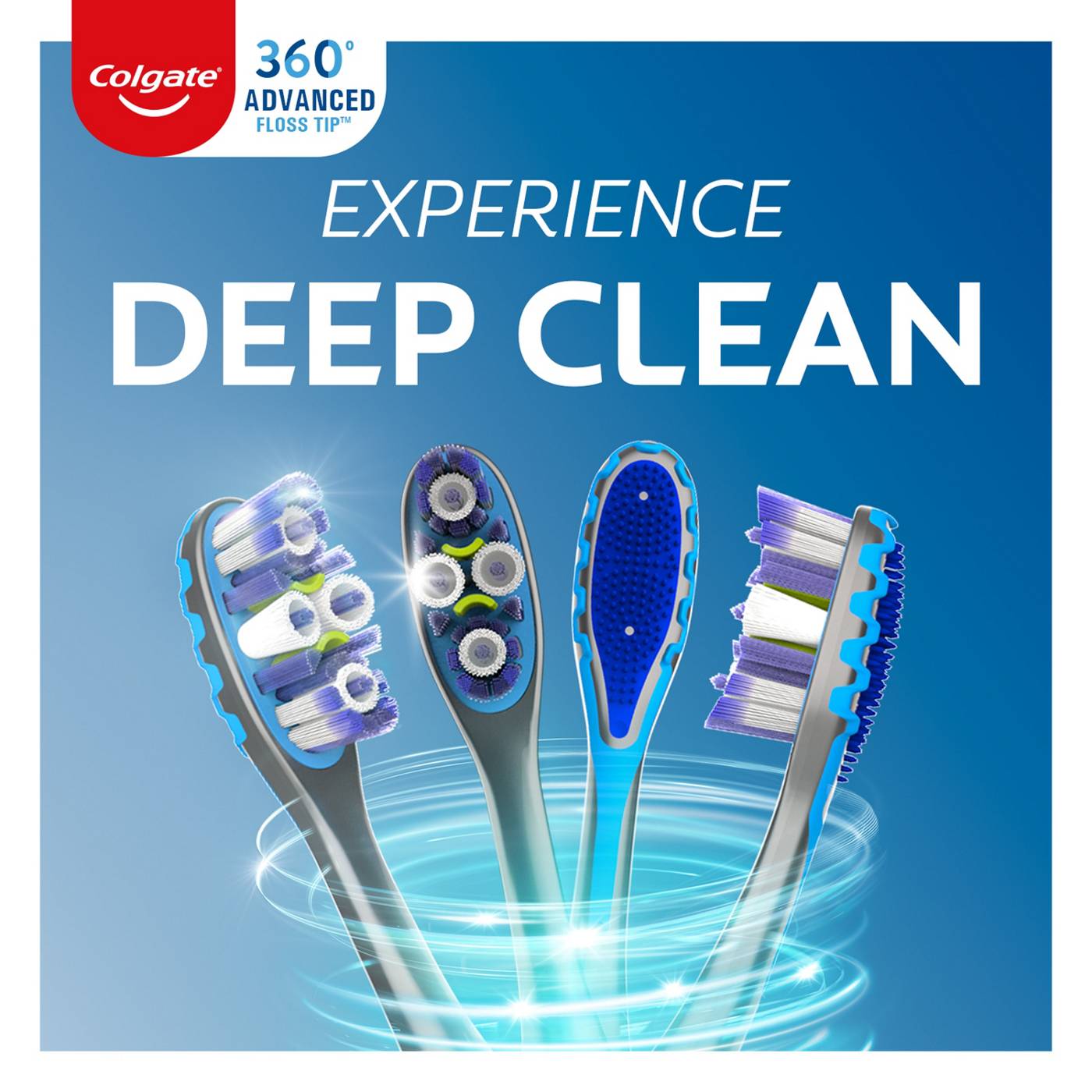 Colgate 360° Advanced Floss-Tip Bristles Toothbrush, Medium; image 6 of 6