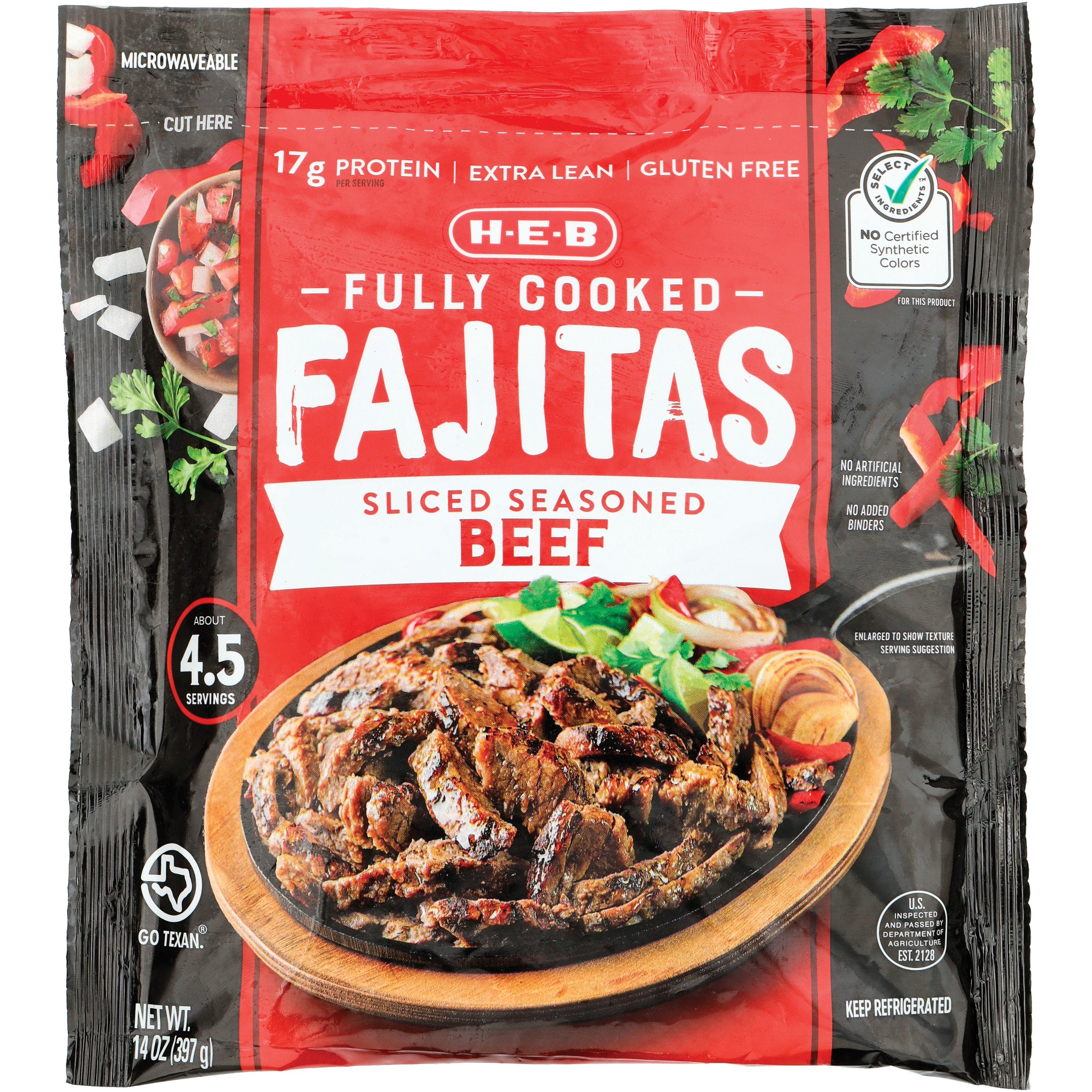 HEB Fully Cooked Seasoned Beef Fajitas Shop Beef at HEB