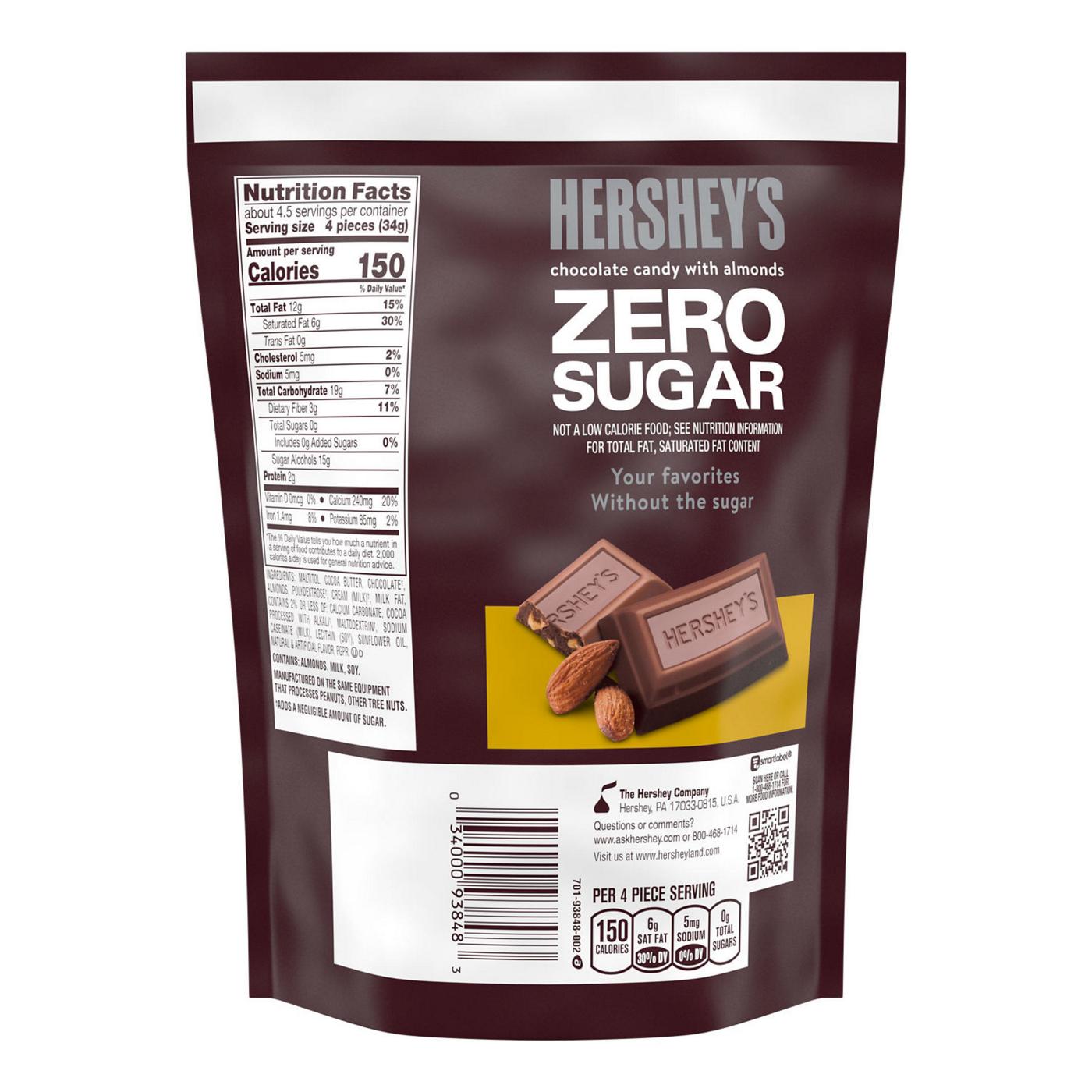 Hershey's Zero Sugar Chocolate with Almonds Candy Bars; image 6 of 7