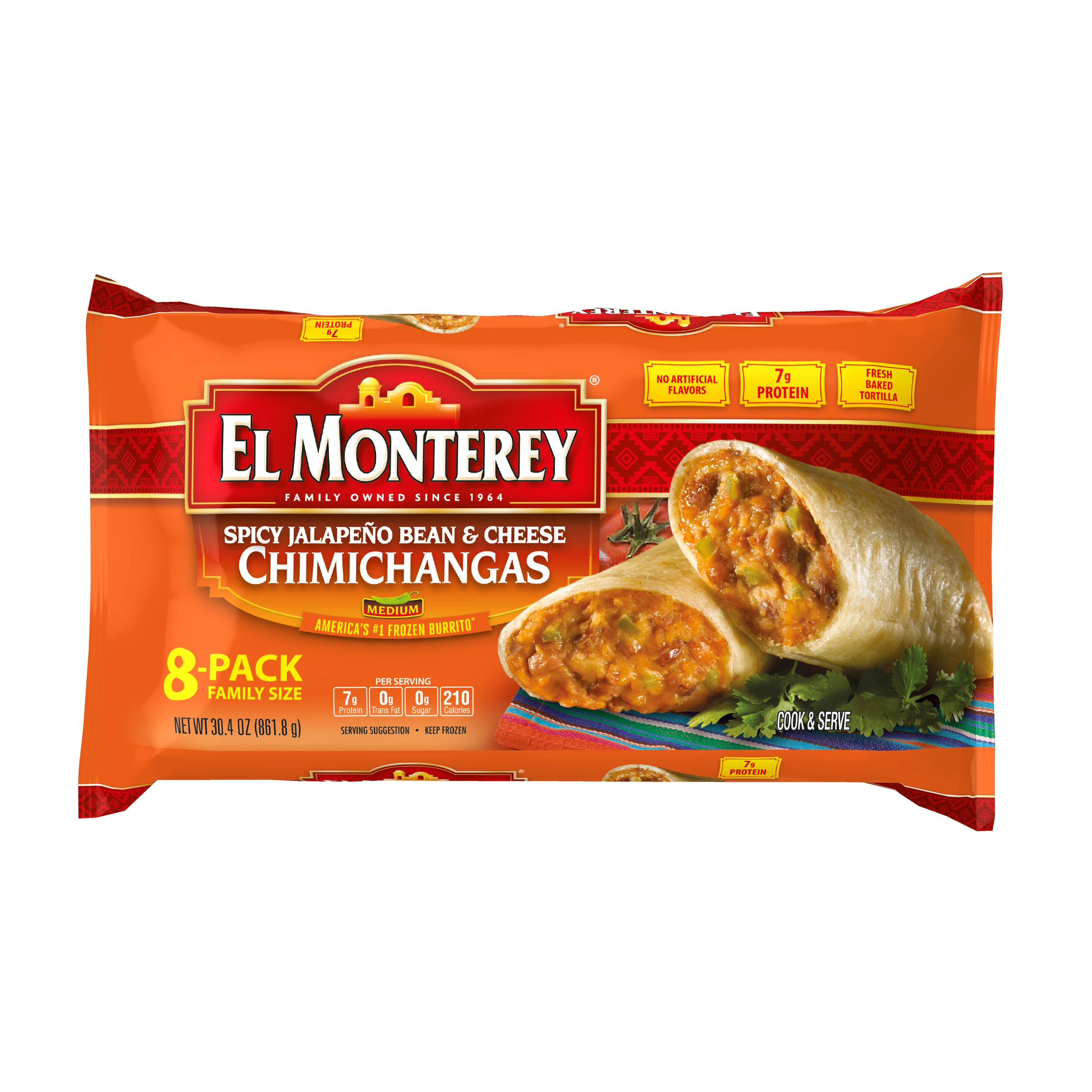 El Monterey Spicy Jalapeno Bean & Cheese Chimichangas Shop Entrees