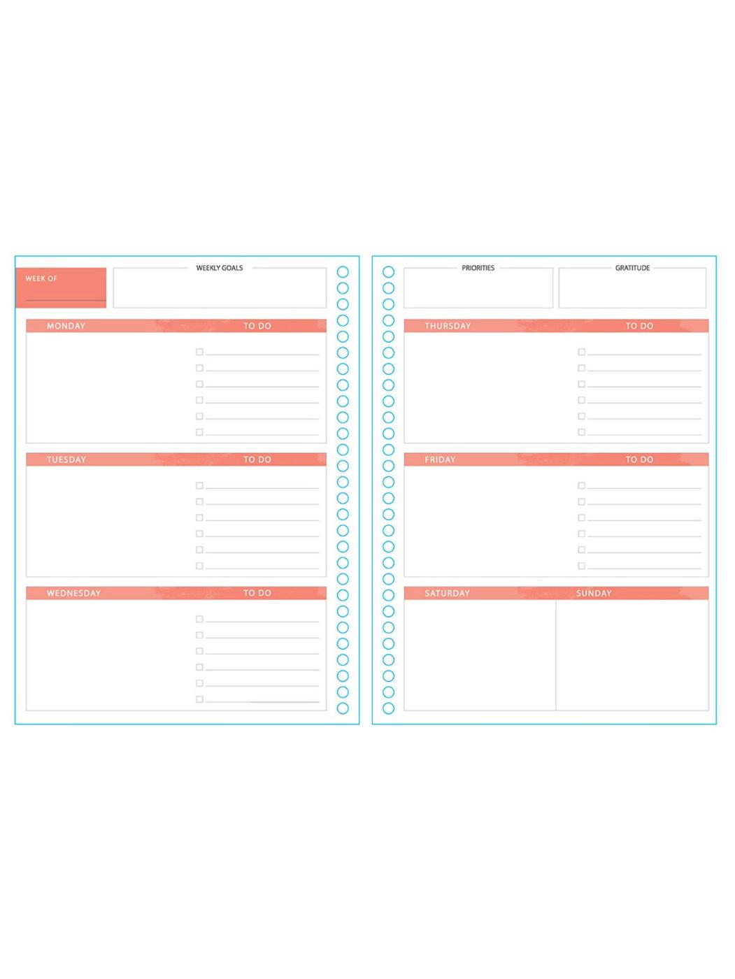 Top Flight It Starts Today 12-Month Undated Spiral Planner; image 3 of 4